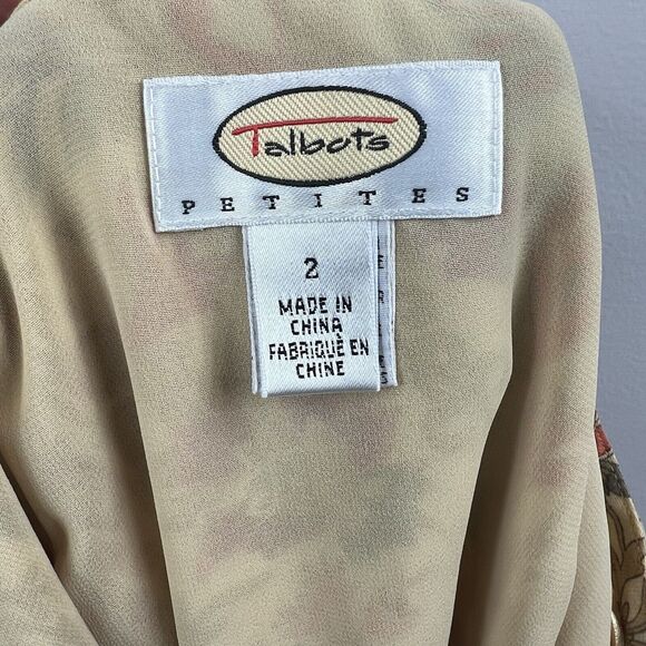 Talbots Vintage Tan Orange Floral Wrap Long Skirt Size 2 Wool - Picture 10 of 16